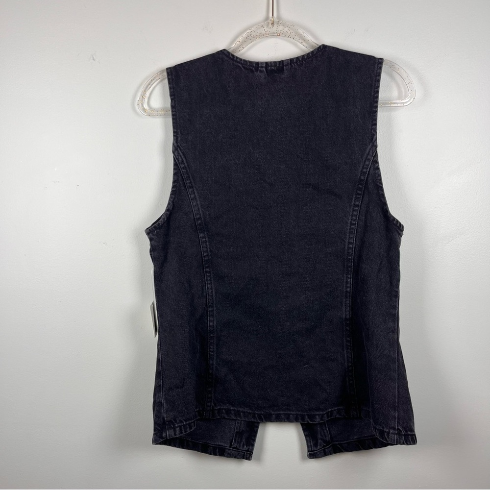 Sleeveless Black Denim Jacket - Picture 6 of 11